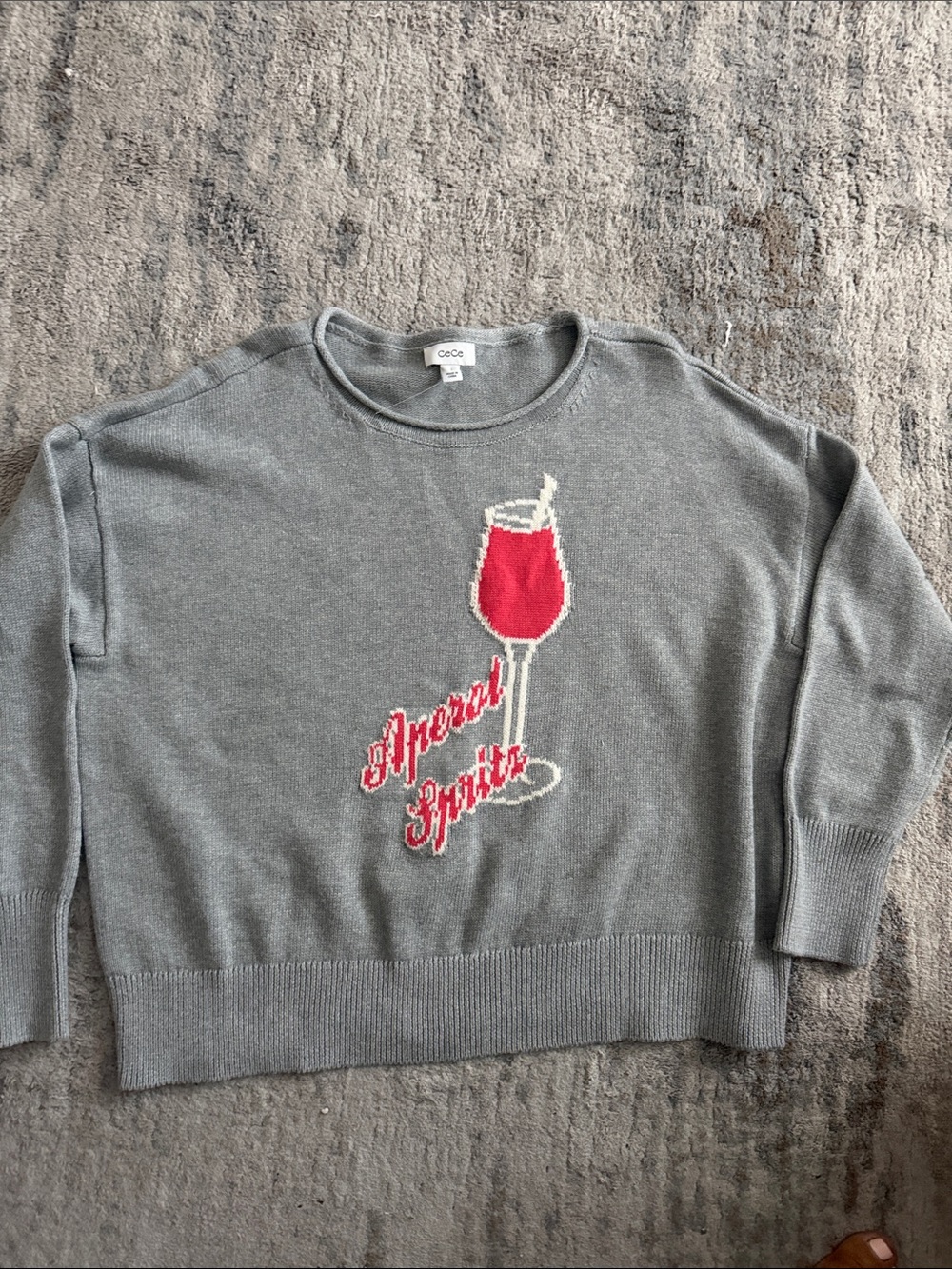 CeCe Grey Aperol Spritz Sweater